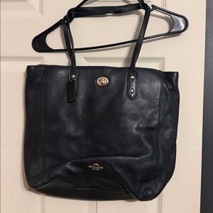 Coach Black Pebbled Leather Tote